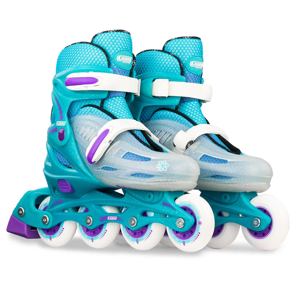 148 Teal Glitter - Size Adjustable Inline Skates