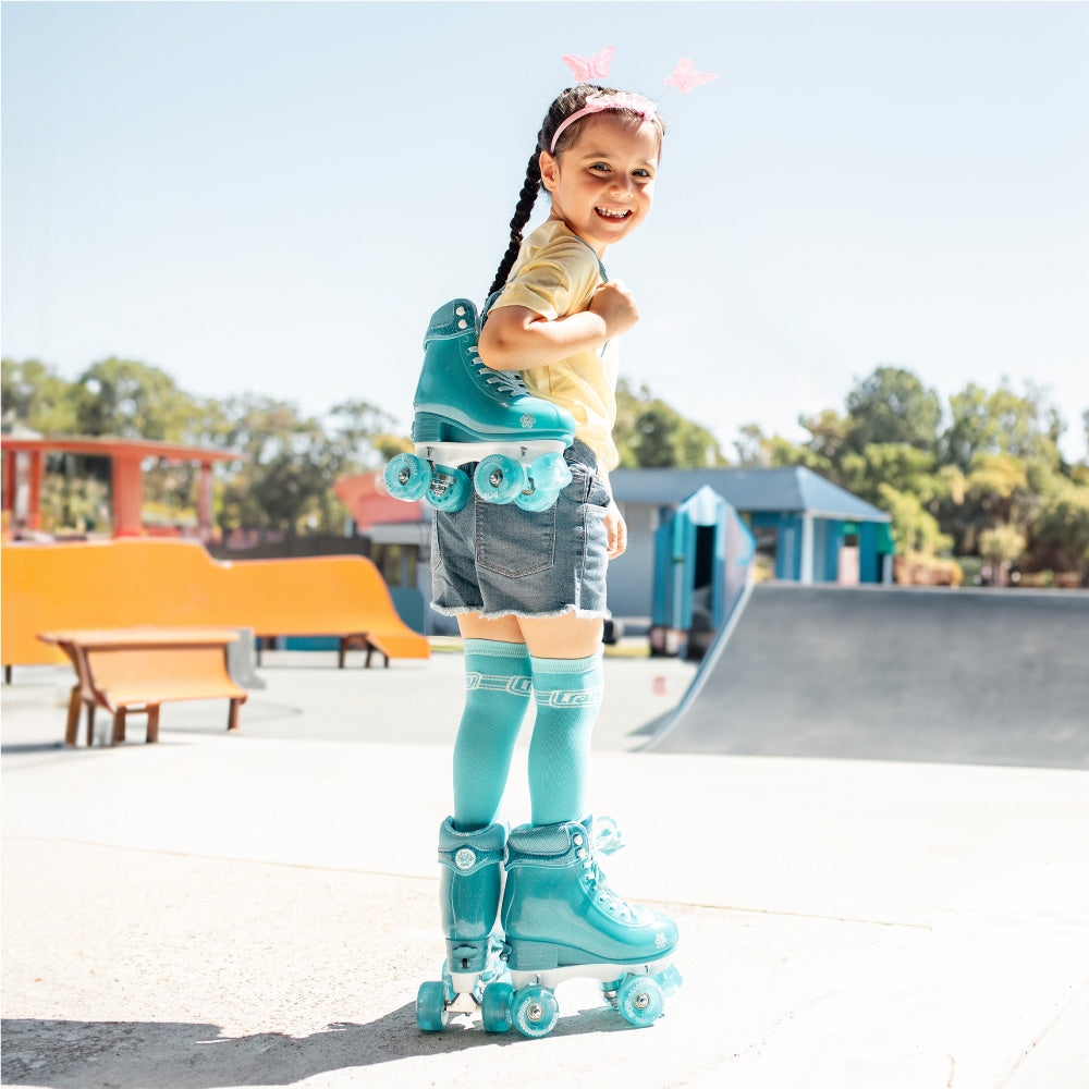 GLITTER POP Teal - Size Adjustable Roller Skates