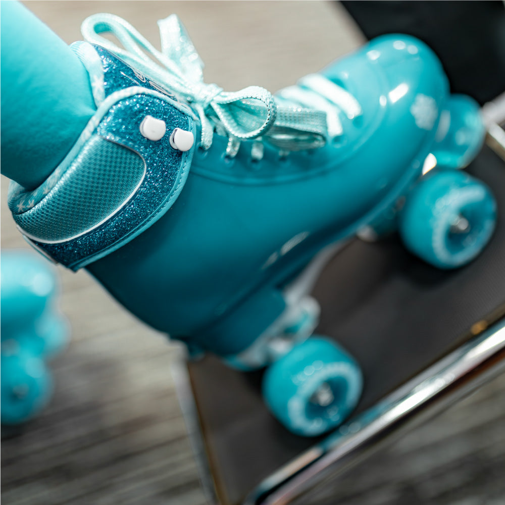 GLITTER POP Teal - Size Adjustable Roller Skates