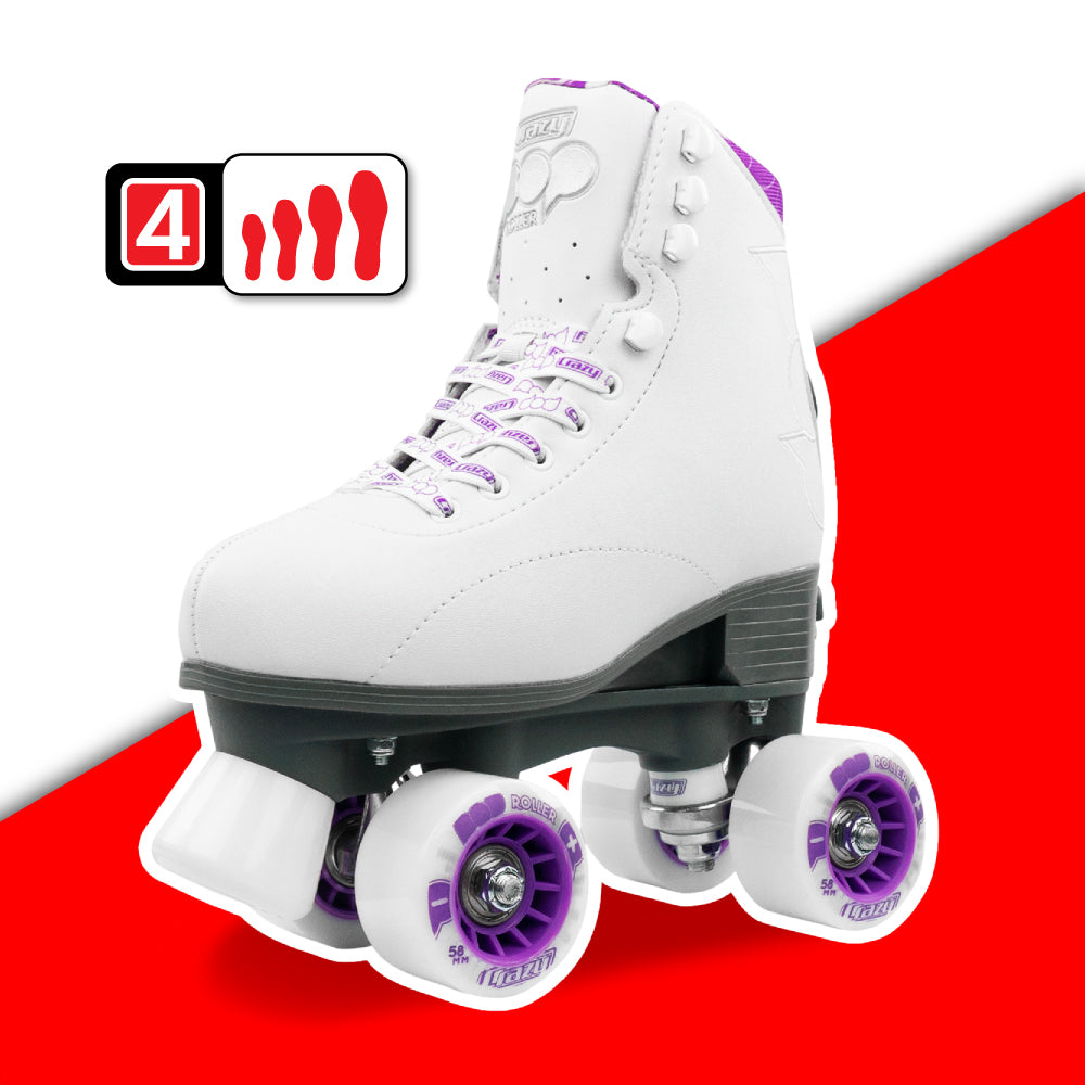 Warehouse Deal | POP White - Size Adjustable Quad Roller Skates