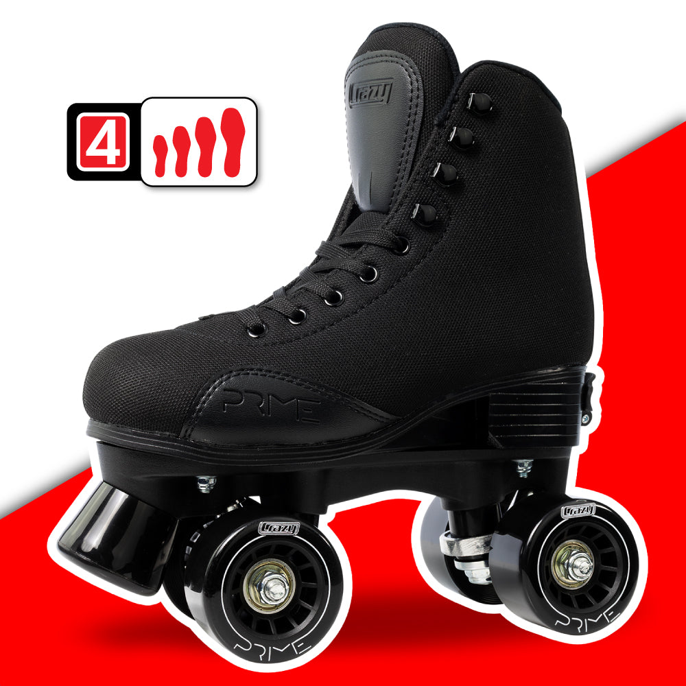 Warehouse Deal | PRIME Black - Size Adjustable Roller Skates