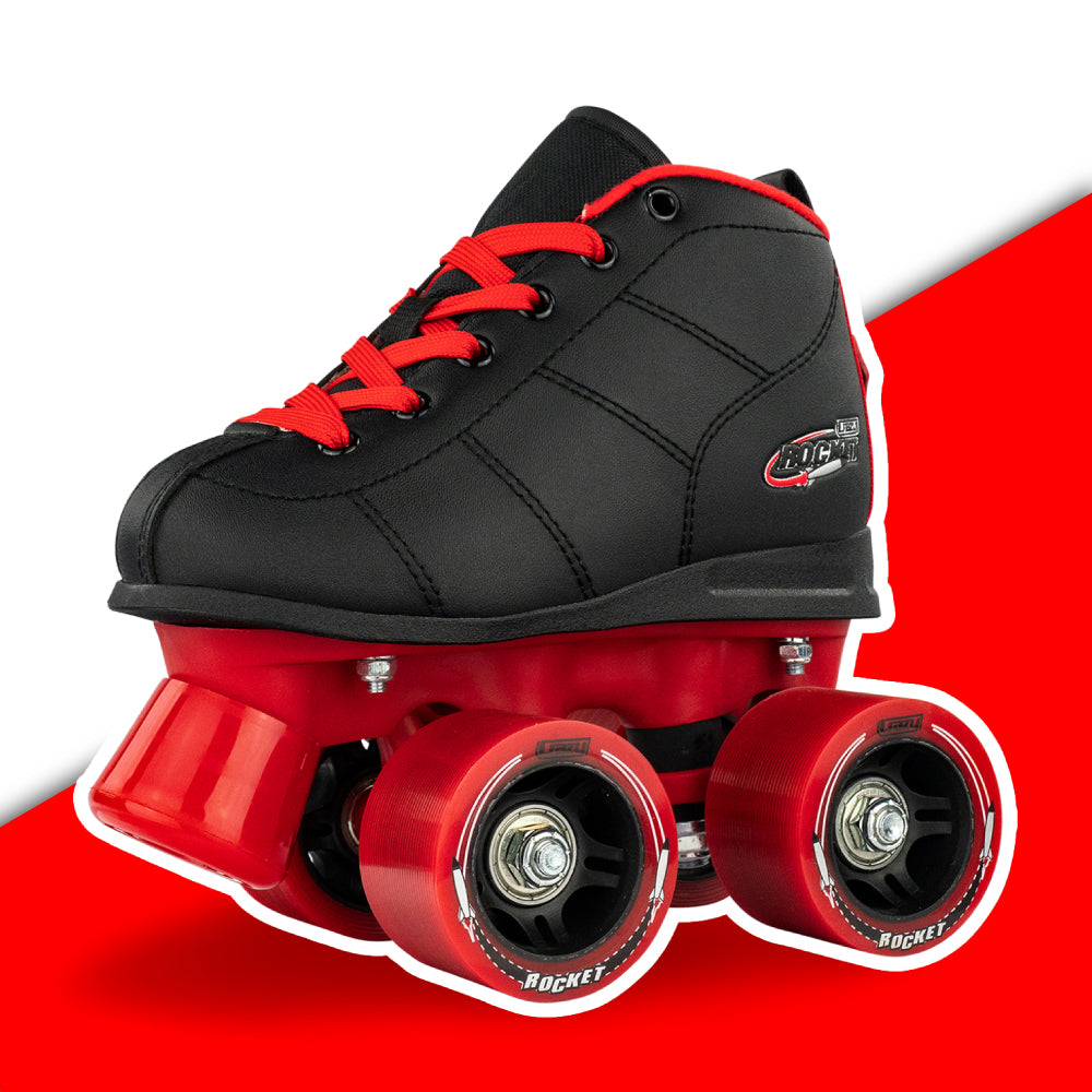 Warehouse Deal | ROCKET JR Black / Red WHEELS - Roller Skates