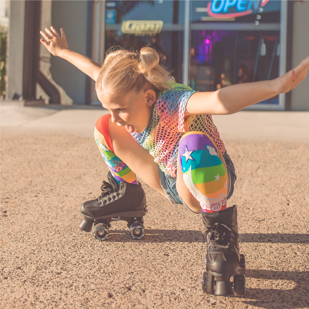 SK8 Black - Size Adjustable Hi-Top Roller Skates