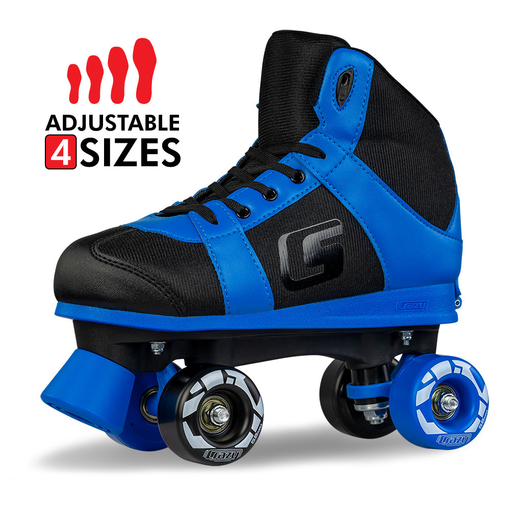 SK8 Blue - Size Adjustable Hi-Top Roller Skates