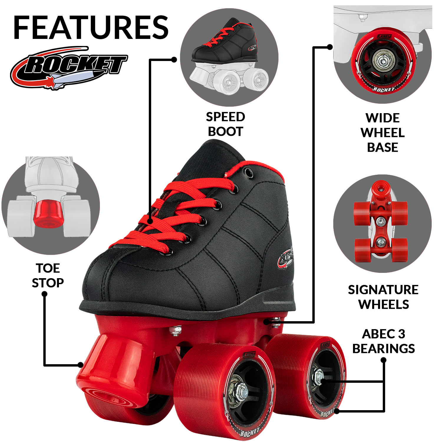 BLACK / RED WHEELS