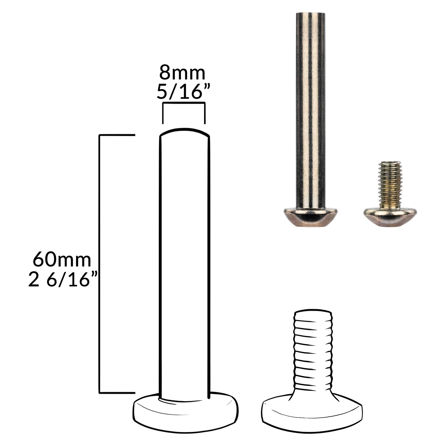 Axle Bolts Back Wheel - Suits LON