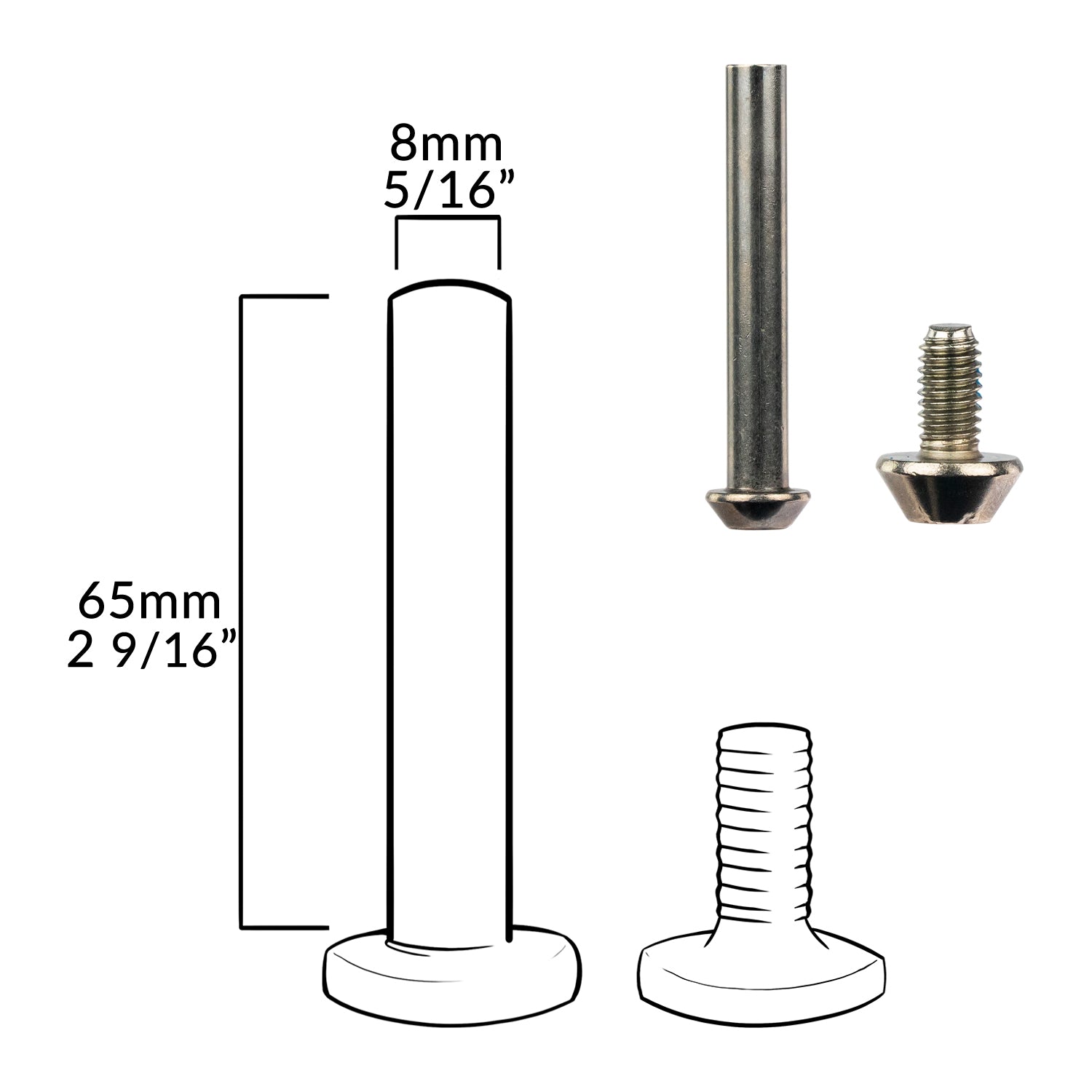 Axle Bolts Back Wheel - Suits TYO