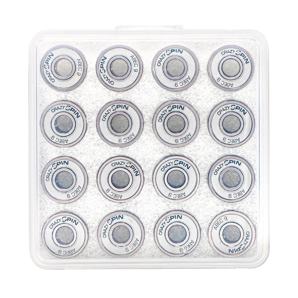 Crazy Skates Spin White Bearings | Case of 16 | High-Quality Bearings