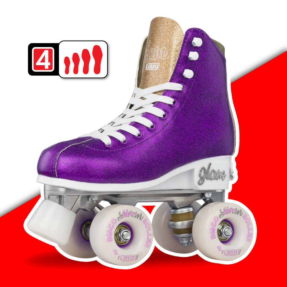 Warehouse Deal | GLAM Purple Glitter - Size Adjustable Roller Skates