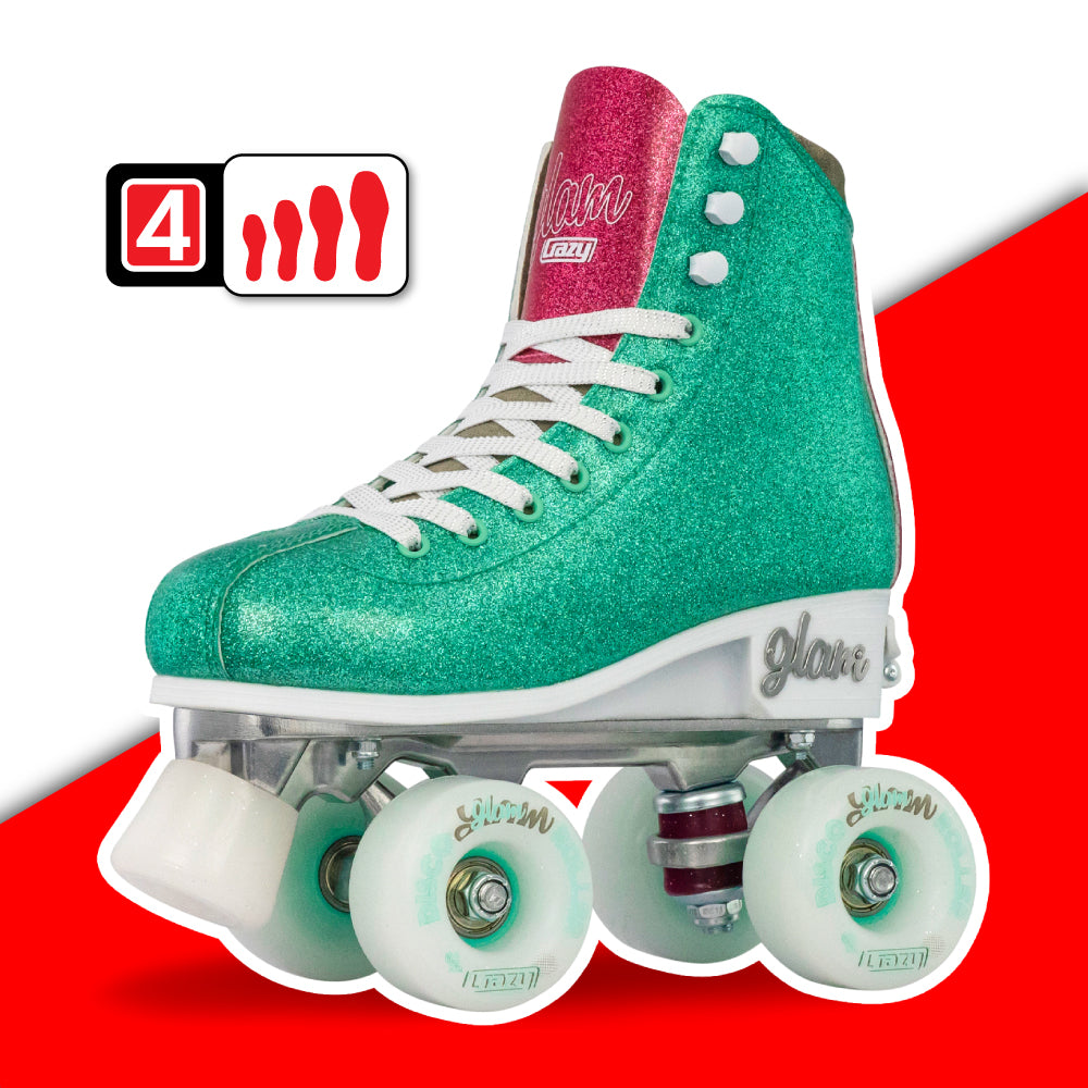 Warehouse Deal | GLAM Teal Glitter - Size Adjustable Roller Skates