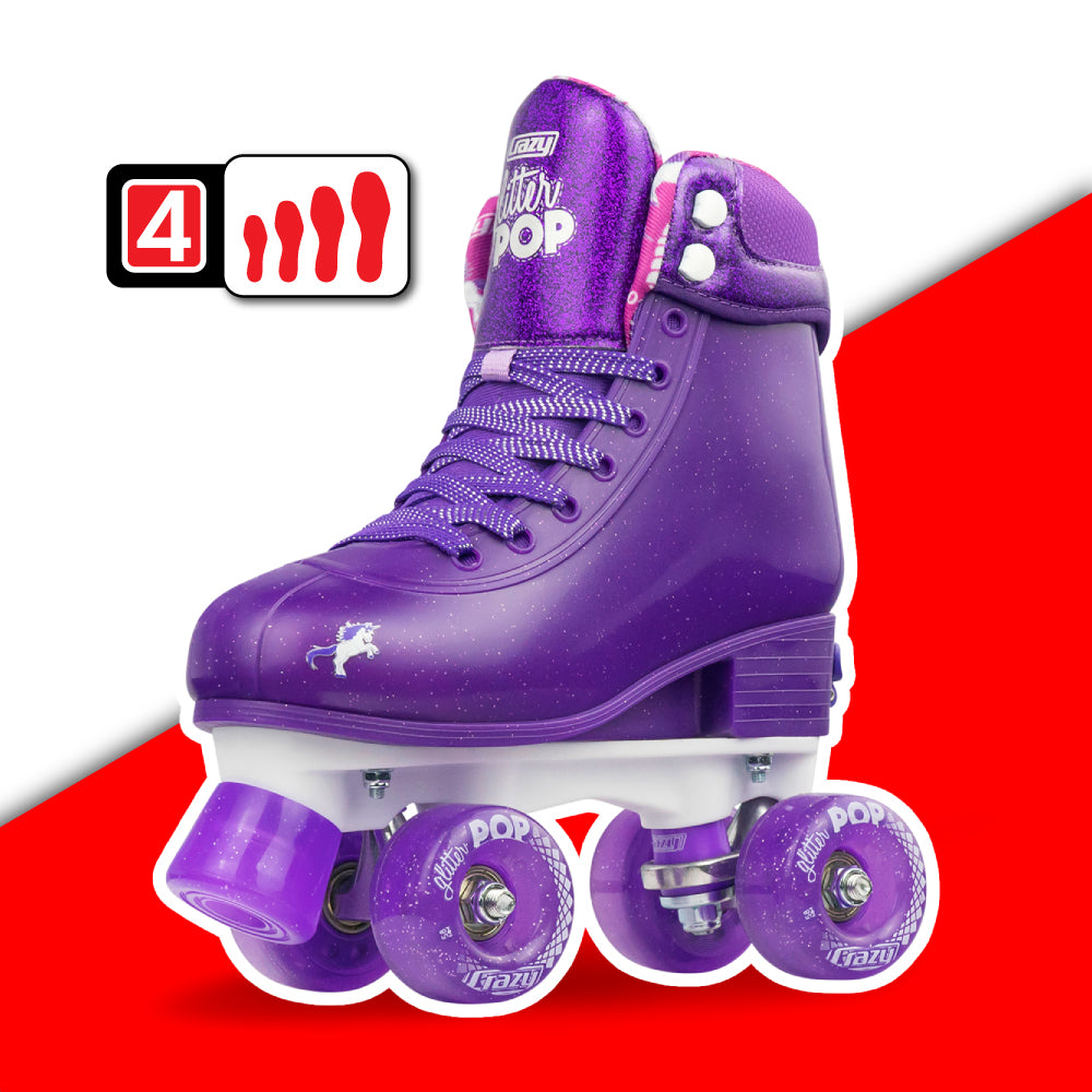 Warehouse Deal | GLITTER POP Purple - Size Adjustable Roller Skate