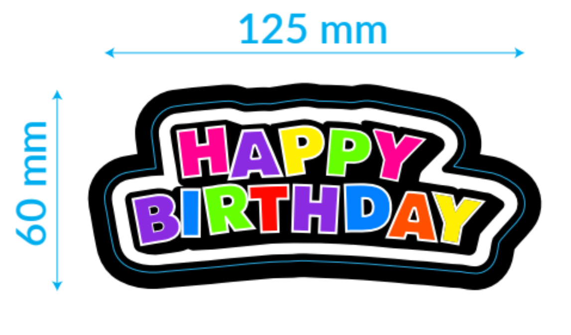 Rubber Sticker - HAPPY BIRTHDAY