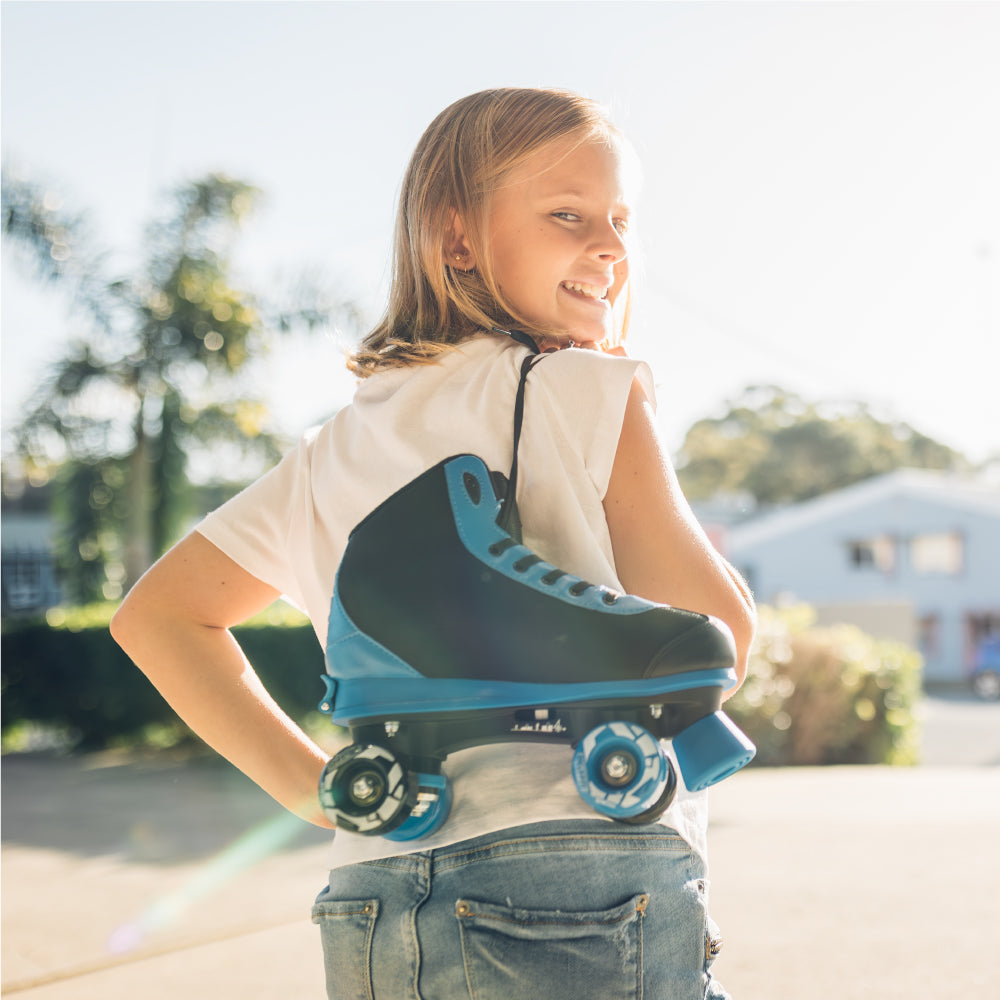SK8 Blue - Size Adjustable Hi-Top Roller Skates