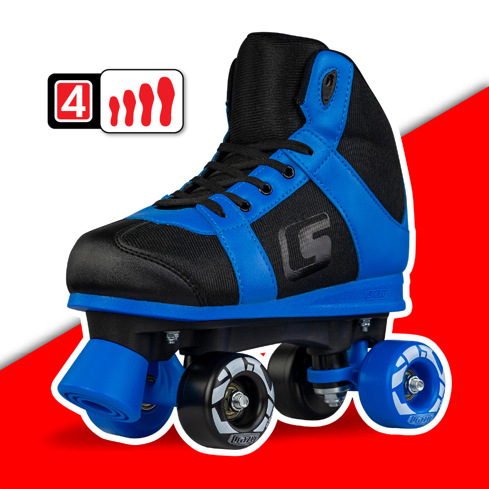 Warehouse Deal | SK8 Blue - Size Adjustable Hi-Top Roller Skates