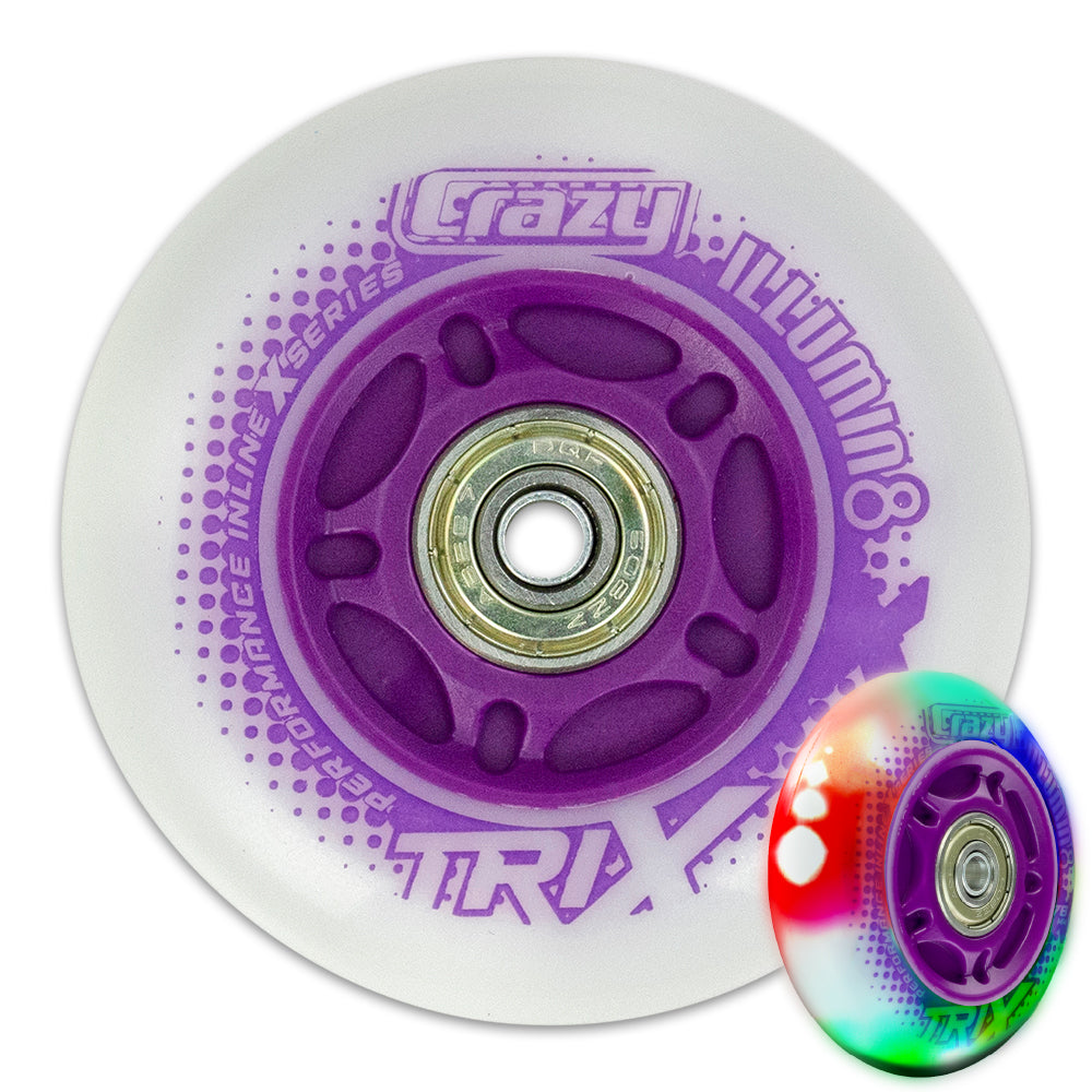 TRIX LED Light-Up Inline Wheels - Purple