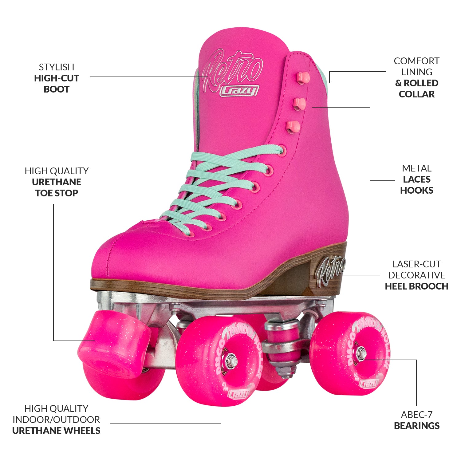 RETRO Roller Skates Crazy Skates USA