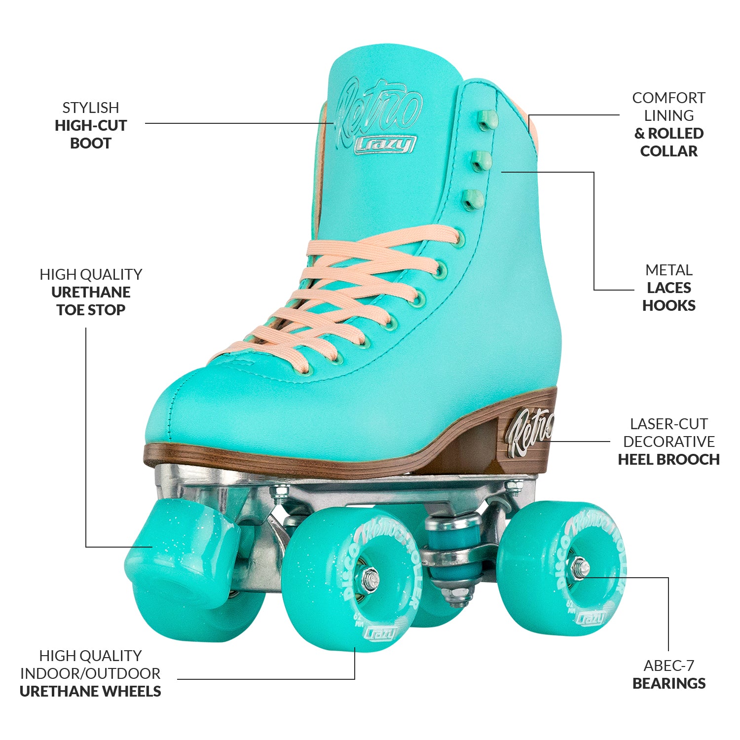 RETRO Roller Skates Crazy Skates USA