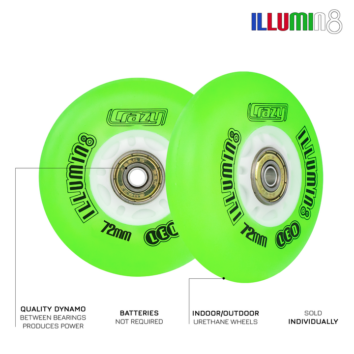 illumin8 LED Light Up Wheel - Green