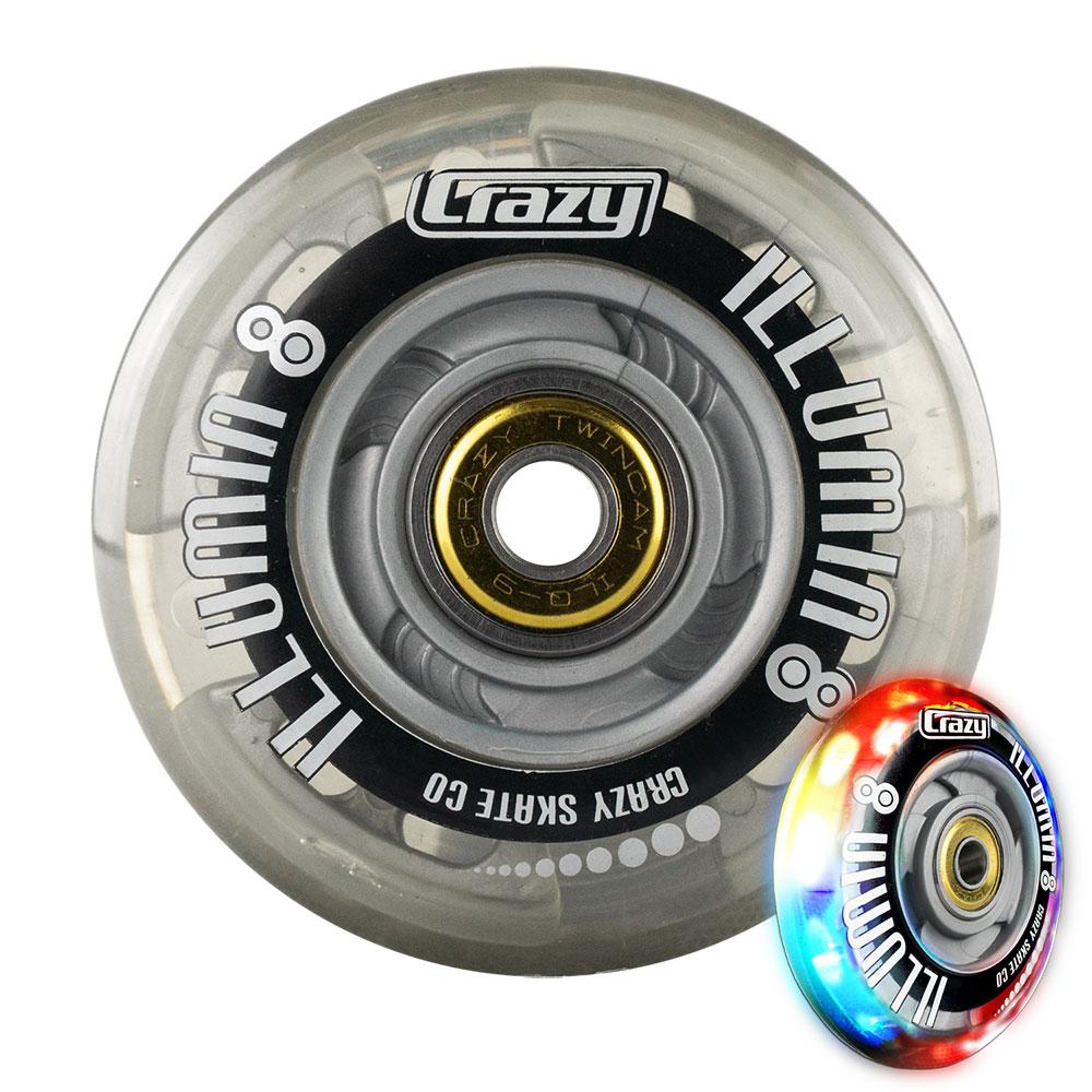 illumin8 LED Light-Up Inline Wheels - Silver