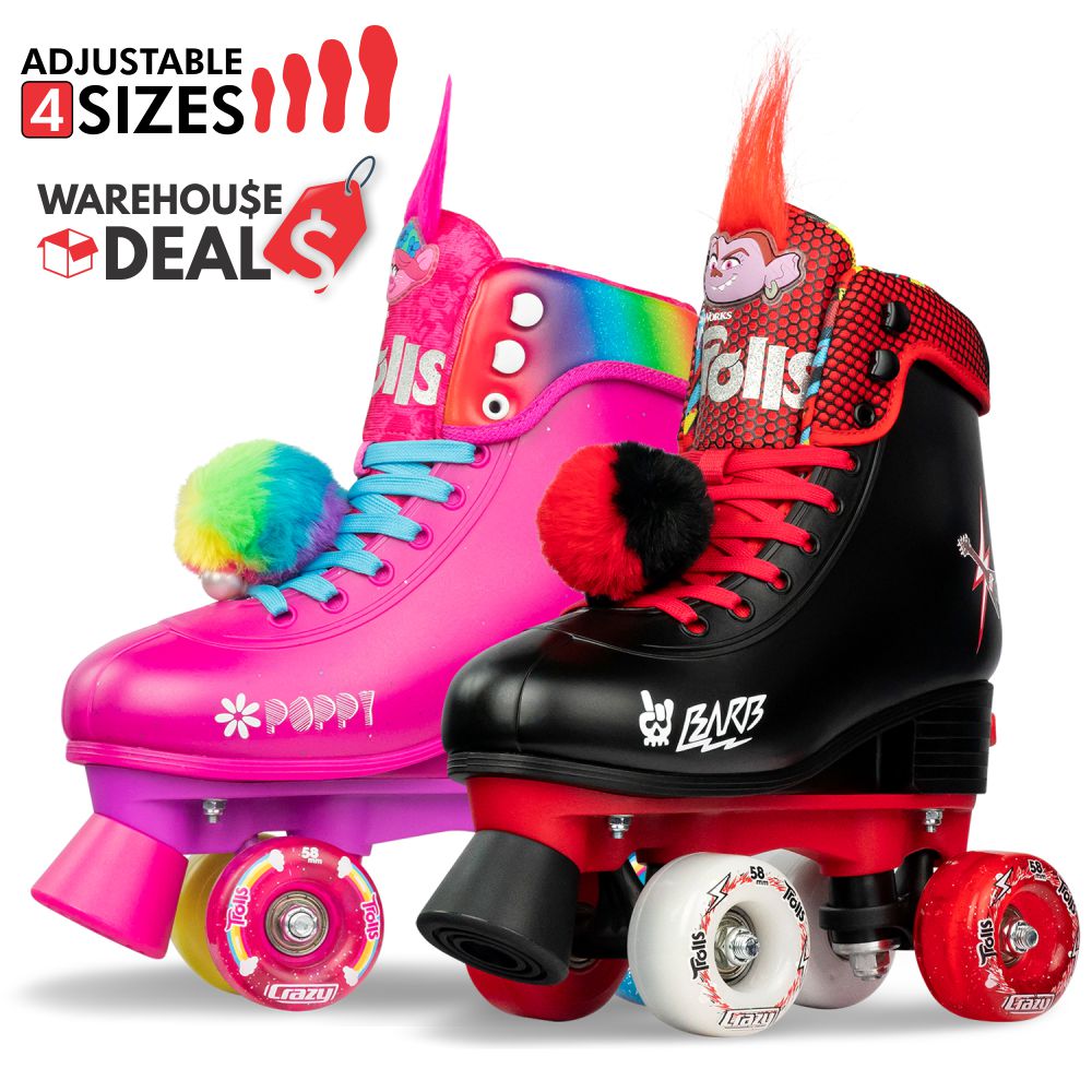 TROLLS - Size Adjustable Roller Skates | Warehouse Deal